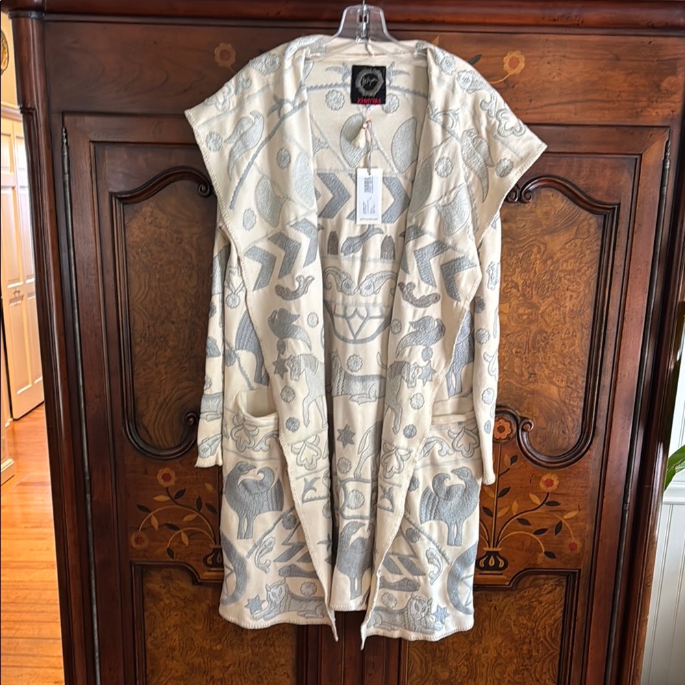 Johnny Was RARE Filone Embroidered Animal Patterned Cardigan Duster Coat - Picture 6 of 17